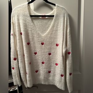 Pink lily Heart Sweater